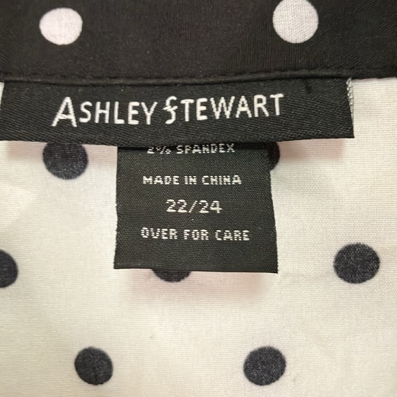 Ashley Stewart Dot Colorblock Long Sleeve Button Up Blouse Size 22/24 Worn Once! - Picture 5 of 8